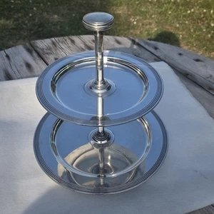 05L25 PRESENTOIR EN METAL ARGENTE POUR MIGNARDISES MARQUE PIERO MAESTRI ITALY - Picture 1 of 7