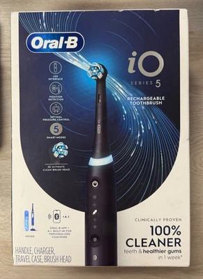Oral-B iO Series 5 Rechargeable Toothbrush w/ 5 Smart Modes - Matte Black NEW - Image 1 of 2