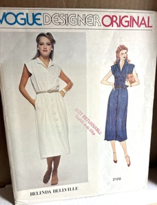 Abito anni 80 Vogue Designer originale Belinda Bellville modello 2128 taglia 14 non tagliato - Foto 1 di 2