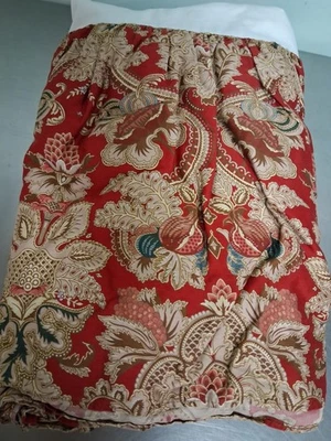 Ralph Lauren Home Jardinaire KING Bed Skirt-14" Drop-NOS-100% Cotton Sateen-Red - Image 1 of 4