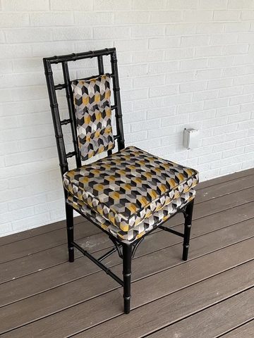 Vintage Faux Bamboo Desk Chair Cover