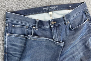 Banana Republic Jeans Mens 35x32 Blue Denim Traveler Slim Straight Leg Stretch - Picture 1 of 9