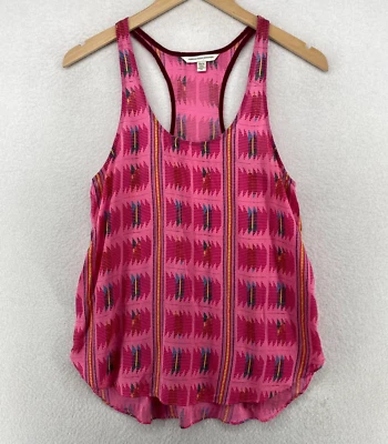 AMERICAN EAGLE OUTFITTERS Tank Top Womens XS Southwestern Racerback Viscose Pink - Image 1 of 4
