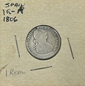 1806 Mo TH Mexico 1 Real Spanish Colonial - Preserved in Holder N007 - Picture 1 of 3