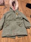 Girls Green Winter Coat From Mothercare Age 18-24 Months In Great Condition 
