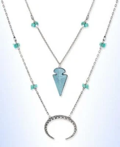 MACY'S, Collar de Plata con Punta de Flecha/Detalles Geométricos, Nuevo con Etiquetas, $32.50 - Imagen 1 de 4