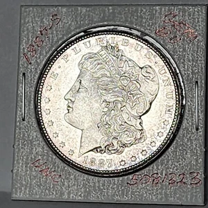 1887-S MORGAN SILVER DOLLAR BLAST WHITE TONED GEM BU 5081323-100W - Picture 1 of 4