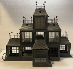 YANKEE CANDLE Haunted House Tea Light Holder METAL Mansion Manor Black HUGE RARE - Picture 1 of 16