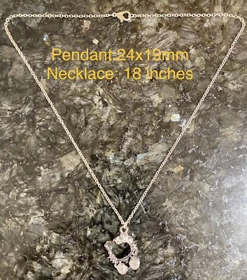Collar de cadena colgante de circonita cúbica pavé de plata Hello Kitty con sobre de regalo Foto 1 de 3