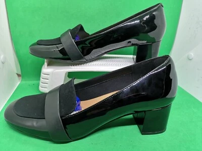 Vestido de salón Clarks Artison para mujer talla 10M negro gamuza y charol Tealia Elva NUEVO Foto 1 de 4