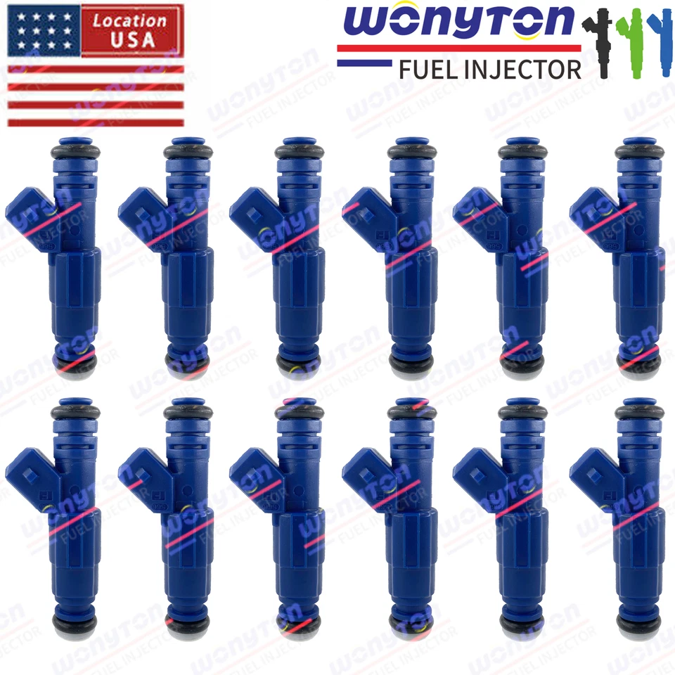 Set of 12 Fuel Injectors 0280155885 For BMW 750iL 850i 850CSi V12 Flow Matched - Image 1 of 4