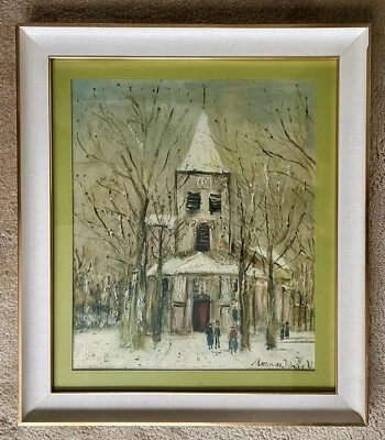 "Impresión MCM Maurice Utrillo, Eglise de Bourgogne -Saint-Vorles enmarcada 25"" x 29""" Foto 1 de 4
