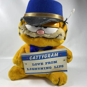 Peluche Garfield Cattygram 9 pouces vintage Dakin 1978 Love From Lightning Lips étiquette - Photo 1 sur 11