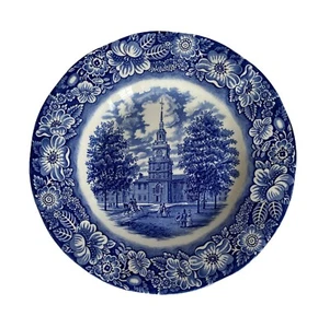 Liberty Blue Historic Colonial Scenes Independence Hall 9.5" Dinner Plate VTG - Picture 1 of 8