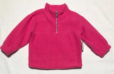 Suéter rosa para niñas pequeñas Okie Dokie 1/4 cremallera polar suéter talla 24 meses  Foto 1 de 4