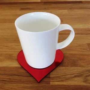 Forma de Corazón Reflectante Acrílico Posavasos,Set 4 ,6 O 8 ,11cm 10.2cm,Many - Imagen 1 de 10