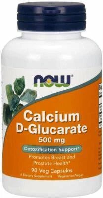 NOW FOODS, CALCIO D-GLUCARATO próstata mamaria 500 mg 90 cápsulas vegetales SUPER PRECIO