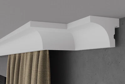 ELHARE Barre en Stuc Rail de Rideau LED Barre Murale Tringle à Rideau Indirec... - Photo 1/4