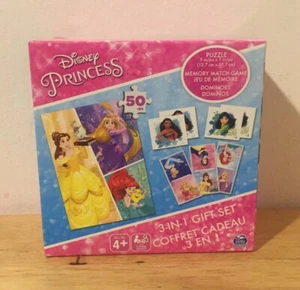 Disney Princess 3-in-1 Geschenkset -50 Teile Puzzle, passendes Spiel, Dominosteine- - Bild 1 von 2