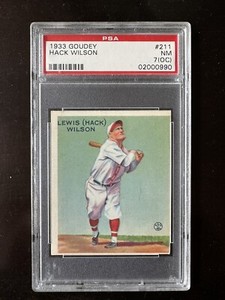 1933 Goudey #211 Hack Wilson HOF PSA 7 (OC)