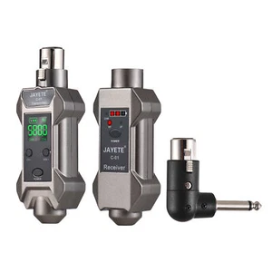 Microphone Wireless XLR Adapter System Transmitter Receiver Rechargeable Q5Y9 - Picture 1 of 12