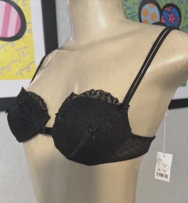 Intimissimi Lightly Lined  Underwire Bra Size 32A NWT BLACK eg - Image 1 of 4