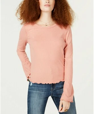 American Rag Juniors' Lace-Up Ribbed Top; Cameo Brown L $39.50 - Image 1 of 4