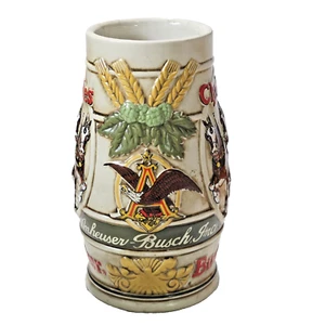 Budweiser Holiday Stein 1983 cameo Wheatland Clydesdales CS58 - Imagen 1 de 8