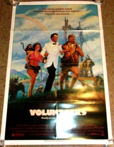 1985 Póster de película original de voluntarios una hoja de culto 27x41 Tom Hanks John Candy - Imagen 1 de 5