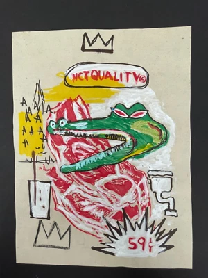 Basquiat, SAMO - Caimán - Arte contemporáneo sobre papel 11" x 8,5" Foto 1 de 4