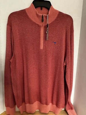 Nuevo con etiquetas Suéter Vineyard Vines L Thaxter Rayas 1/4 Cremallera Mezcla Cachemira Simulado Foto 1 de 4