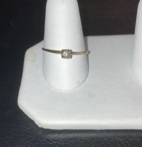 10K Yellow Gold Natural Diamond Engagement Ring Sz. 8 3/4 W/ Pro Appraisal - Picture 1 of 4