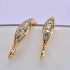 10pcs copper plating inlay Zircon gold earrings 2022 France Handiwork Gift