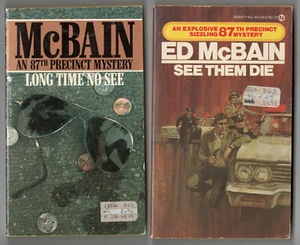 Ed McBain: See Them Die, Long Time No See * Paperback, Good, Lot of 2 - Picture 1 of 9