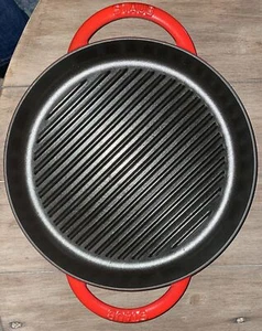 Staub Enameled Cast Iron Pure Grill, 10" Cherry Red - Picture 1 of 4