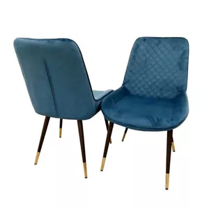 Set Of 4 Luna Dining Chairs Navy Blue - Picture 1 of 4