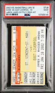 2002 Lebron James High School St. Vincent St. Mary Liverpool Ticket Stub PSA 2 - Bild 1 von 2