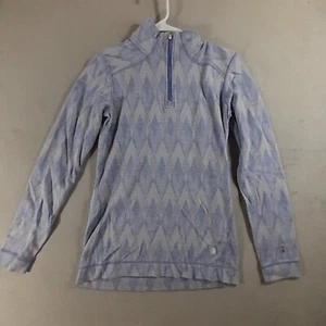 Smartwool Base Layer Womans Medium Merino 250 Pattern 1/4 Zip Pullover FLAWS - Picture 1 of 16