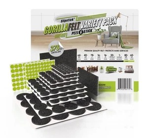 Gorilla Felt Furniture Pads (375 Piece Variety Pack) Premium Furniture Pads &... - Picture 1 of 6