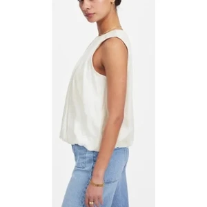 Madewell Sleeveless Crewneck Bubble Top White Size Small - Foto 1 di 8