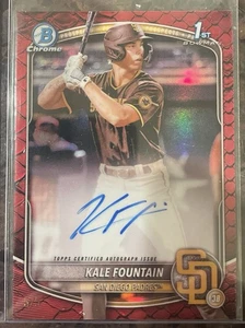 2025 Bowman Chrome Prospect Auto Kale Fountain #CPA-KFO Red Reptilian /5 Padres - Picture 1 of 2
