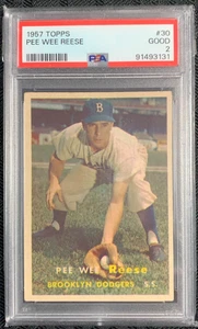 PEE WEE REESE 1957 TOPPS #30 PSA GOOD 2 BROOKLYN DODGERS - Picture 1 of 2