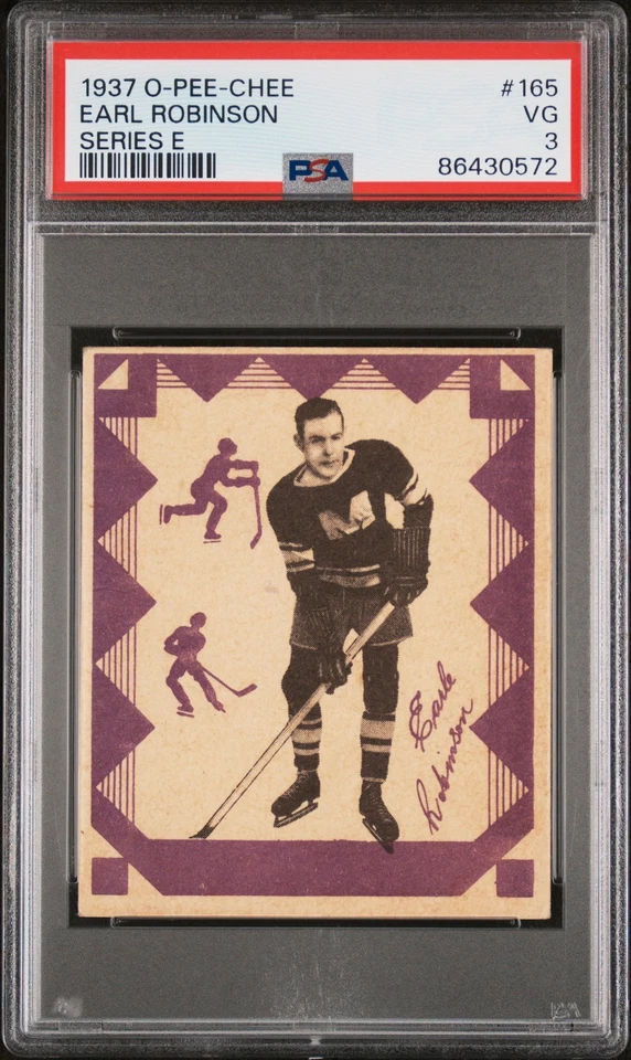 1937 O-PEE-CHEE EARL ROBINSON 165b VG W304E PSA 3 HOCKEY MONTREAL MAROONS - Image 1 of 2