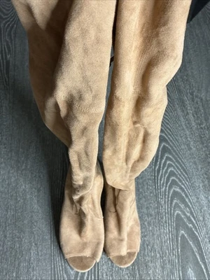 Steve Madden Elliana Suede Peep Toe Over the Knee Boots Womens Size 8 M - Image 1 of 4
