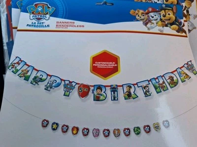 Decoración Patrulla Canina Letra Personalizable Banner Cachorro Fiesta de Cumpleaños 10 pies (C40 Foto 1 de 4