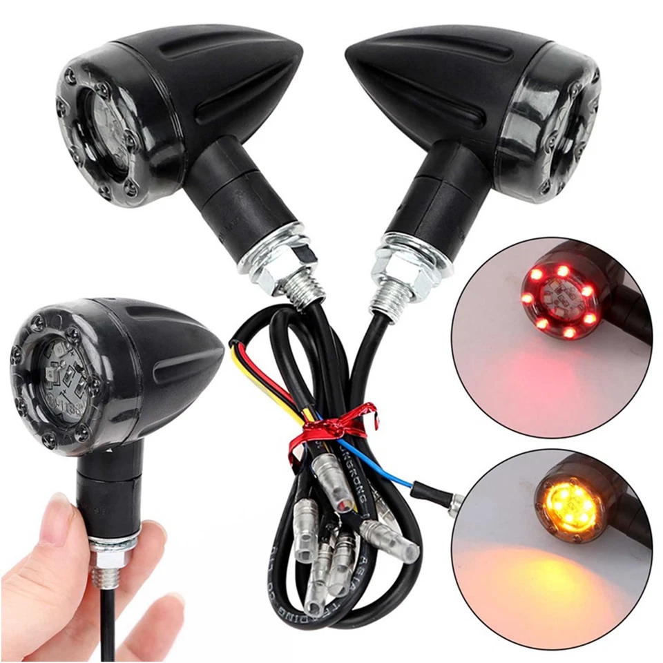 2x Motorcycle LED Turn Signal for Harley Blackline Cross Bones Dyna Universal Foto 1 de 4