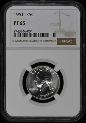 1951 Washington Quarter 25C NGC PR65 - Image 1 of 2