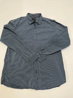 Tavik Blue and White Stripped Long Sleeve Button Up Shirt | Size L | Men - Image 1 of 4