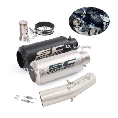 Slip On For Kawasaki Ninja ZX6R 636 2009-2025 Mid Exhaust Pipe 51mm Muffler Tips - Image 1 of 4