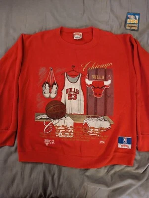 Vintage Nutmeg Chicago Bulls Crewneck Sweatshirt Vtg Michael Jordan NBA Size M - Image 1 of 4